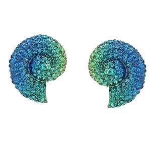 Betsey Johnson Mermaid Jewels Conch Shell Button Earrings New